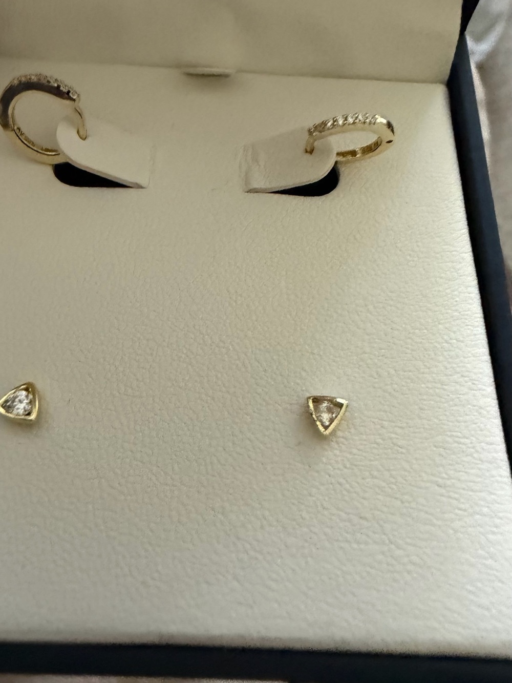 Argento Vivo Gold Triangle Cubic Zirconia Studs